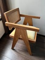 Pierre Jeanneret stijl floating back armchair, design stoel, Ophalen, Gebruikt, Riet of Rotan, Eén