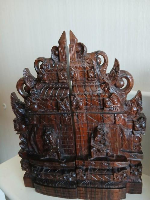 Indonesisch Balinees houten beeld tempel boekensteunen, Antiek en Kunst, Kunst | Beelden en Houtsnijwerken, Ophalen of Verzenden