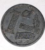 Nederlandse 1 cent 1942 - Zinken Oorlogsmunt, Postzegels en Munten, Munten | Nederland, Ophalen of Verzenden, Koningin Wilhelmina