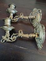 Antieke Wandkandelaars,piano kandelaars set, Ophalen of Verzenden, Koper of Brons