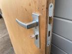 Multiplex deur met sleutel, 201,5x 99,5x 3,8 cm., 80 tot 100 cm, Gebruikt, Buitendeur, Ophalen