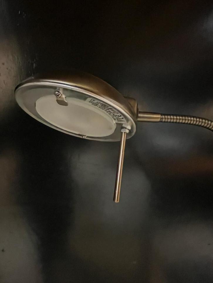 Gouden Messing Leeslamp - Vintage Look, Huis en Inrichting, Lampen | Vloerlampen, Gebruikt, 100 tot 150 cm, Metaal, Ophalen