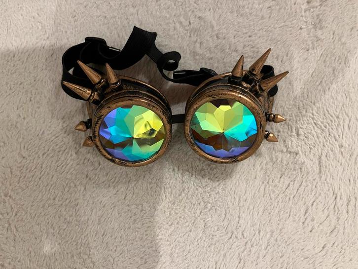 Punk Bril met Spikes, Kleding | Heren, Carnavalskleding en Feestkleding, Zo goed als nieuw, Ophalen of Verzenden