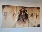 drieluik canvas johnny depp captain jack sparrow schilderij, Ophalen of Verzenden, Poster