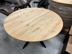 Partij ronde eikenhouten tafelbladen 120 & 130cm (90 stuks), Ophalen, Gebruikt