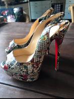 Louboutin peeptoes, maat 36, slangenleer ZGAN, Kleding | Dames, Schoenen, Ophalen, Pumps, Overige kleuren, Zo goed als nieuw