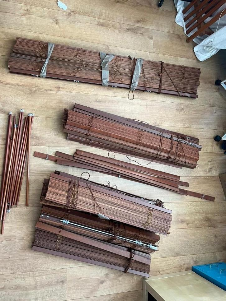 Houten luxaflex Ikea (9 stuks, div afmetingen), Huis en Inrichting, Stoffering | Gordijnen en Lamellen, Gebruikt, 150 tot 200 cm