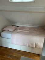 Twijfelaar bed met 4 lades + eventueel matras, Huis en Inrichting, Ophalen, Gebruikt, Wit, 140 cm