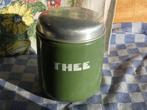 oude emaille theebus/ voorraadbus thee/ resedagroen, Antiek en Kunst, Ophalen of Verzenden