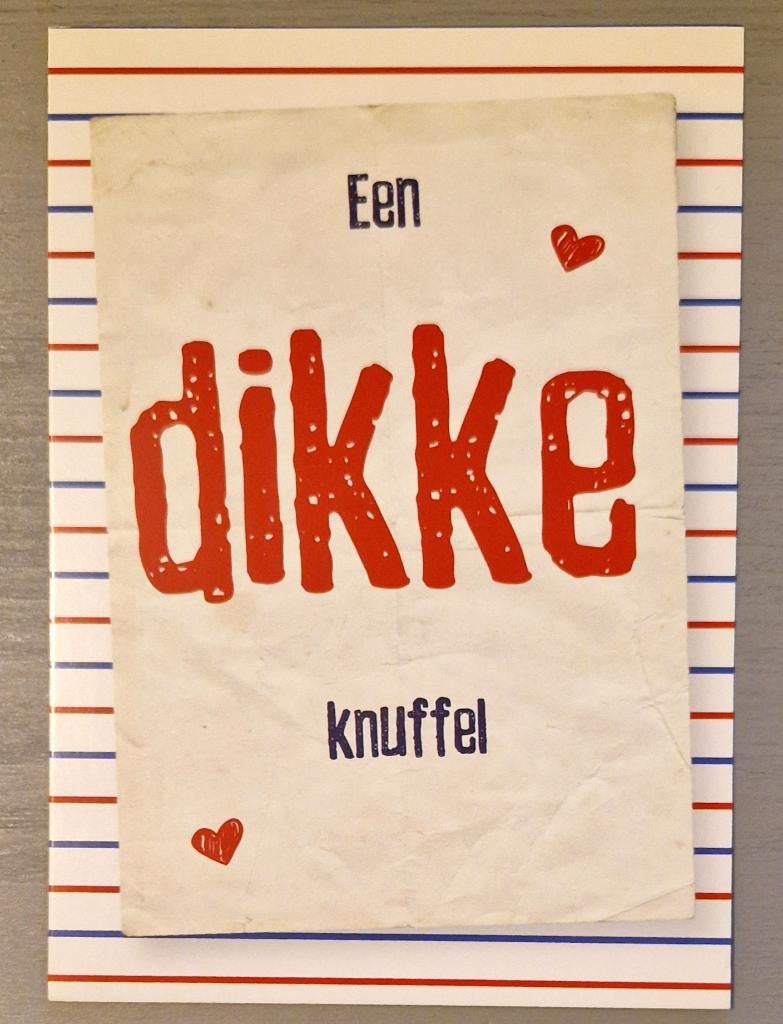Een dikke knuffel Ansichtkaart, Verzamelen, Ansichtkaarten | Themakaarten, Verzenden, 1980 tot heden, Ongelopen, Overige thema's