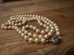 Parelsnoer met zilveren slotje, Sieraden, Tassen en Uiterlijk, Kettingen, Ophalen of Verzenden, Zilver