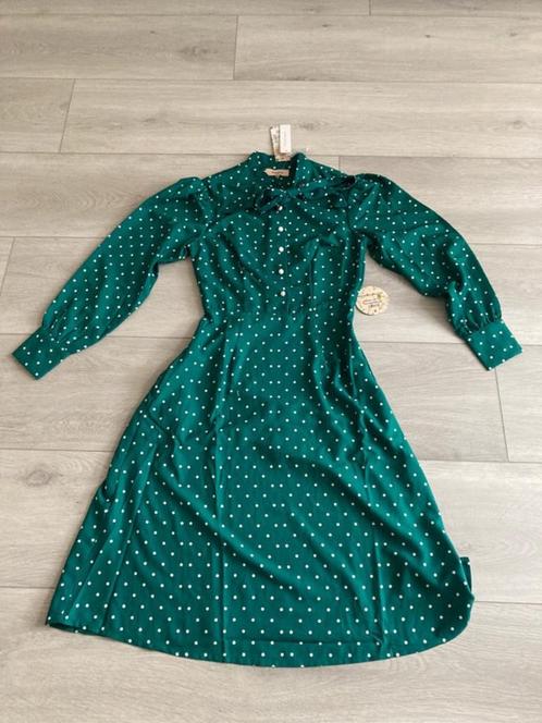 Timeless London vintage polka dot jurk maat  36, Kleding | Dames, Jurken, Nieuw, Maat 36 (S), Groen, Onder de knie, Ophalen of Verzenden