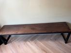 Mangohouten Eettafel Bank met Stalen Frame, Ophalen, Bruin, Zo goed als nieuw, Eén