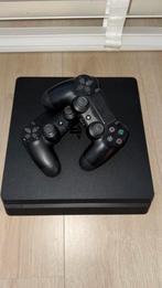 Playstation 4 Slim 500GB, Ophalen, Zo goed als nieuw, Met 2 controllers, Slim