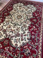 Groot zacht vloerkleed tapijt rood wit - vintage retro kleed, 200 cm of meer, 150 tot 200 cm, Overige kleuren, Gebruikt
