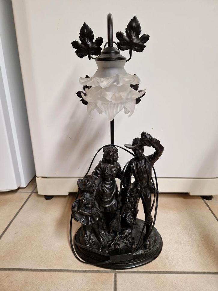 Art noveau art deco tafellamp western, Antiek en Kunst, Antiek | Lampen, Ophalen