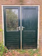 Dubbele deur hardhout, hr++ glas. Deuren ook los te koop, Doe-het-zelf en Verbouw, Gebruikt, Ophalen of Verzenden, Hout, Buitendeur