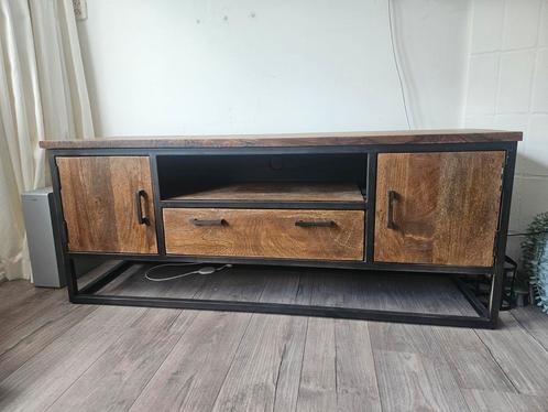 Industrieel TV Meubel Mangohout, Huis en Inrichting, Kasten | Televisiemeubels, Nieuw, Minder dan 100 cm, 100 tot 150 cm, 25 tot 50 cm