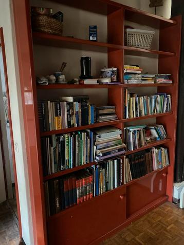 Vintage Boekenkast met Schuifdeuren beschikbaar voor biedingen