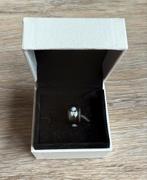 Groene Pandora murano met witte bloemen, uitstekende staat, Pandora, Ophalen of Verzenden, Zo goed als nieuw, 1 bedel