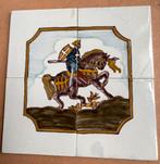 Tegeltableau van ridder te paard, firma Doting, Workum, Ophalen of Verzenden