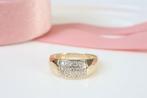 14 Karaat Gouden Ring Met Zirkonia's, Ophalen of Verzenden, Zo goed als nieuw, 17 tot 18, Dame