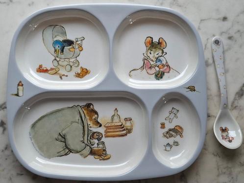 Brammert en Tissie vakjes bord met lepeltje, Kinderen en Baby's, Babyvoeding en Toebehoren, Nieuw, Overige typen, Verzenden