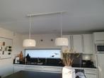 Witte dubbele hanglamp, Ophalen, 50 tot 75 cm, Zo goed als nieuw, Metaal