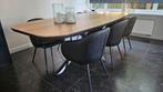 6 zwarte eetkamerstoelen van leer, Huis en Inrichting, Stoelen, Ophalen, Zo goed als nieuw, Zwart, Leer