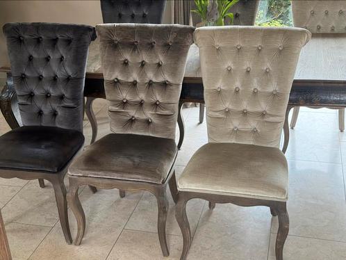 6 x eetkamer stoelen, Huis en Inrichting, Stoelen, Zo goed als nieuw, Vijf, Zes of meer stoelen, Stof, Grijs, Ophalen