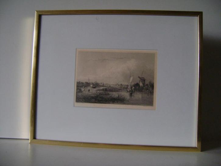 Mooie gravure  van J.S.Cooper.Zicht op 's-Gravenhage, Antiek en Kunst, Kunst | Etsen en Gravures, Ophalen of Verzenden