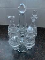 Antiek Kristallen Tafelstel, Diamant Olijfslijpsel, Ophalen of Verzenden