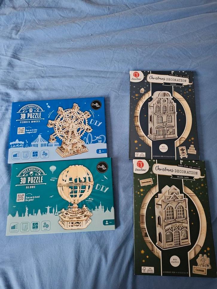 Houten Bouwsets: Ferris Wheel, Globe & Kerstdecoratie, Hobby en Vrije tijd, Knutselen, Nieuw, Knutselwerk, Ophalen of Verzenden