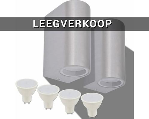 NIEUWE Buitenlamp gevellamp RVS 2 stuks Op=Op!, Tuin en Terras, Buitenverlichting, Nieuw, Wandlamp, Rvs, Minder dan 50 watt, Netvoeding