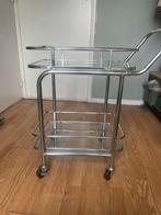 Zilveren serveerrek/trolley, Gebruikt, Metaal of Aluminium, Ophalen of Verzenden, 60 cm of meer
