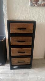 Houten/Metalen opbergkast – industrieel design, Huis en Inrichting, Kasten | Ladekasten, Ophalen, 100 tot 150 cm, 50 tot 100 cm
