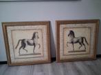 PAARDEN IN LIJST VAN GLAS, Huis en Inrichting, Ophalen, Overige materialen, Zo goed als nieuw, 75 tot 100 cm