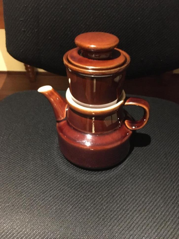 Bruine vintage West-Germany koffiepot voor Douwe Egberts, Antiek en Kunst, Antiek | Emaille, Ophalen of Verzenden