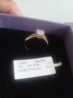 18 karaat geel gouden verlovings ring met diamant lucardi, Met kristal, Verzenden, Nieuw, Kleiner dan 17