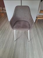 6 Taupe Eetkamerstoelen Kick Collection - In Goede Staat!, Huis en Inrichting, Stoelen, Ophalen, Overige kleuren, Stof