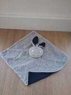 Knuffeldoekje Bambino konijn grijs donkerblauw doekje L599, Kinderen en Baby's, Ophalen of Verzenden, Zo goed als nieuw, Konijn