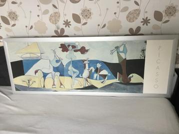 Prent Picasso. Ophalen. 120x45 cm met aluminium lijst. beschikbaar voor biedingen