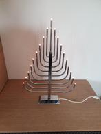 2x Zilverkleurige Elektrische Kandelaar met 19 Lampjes, Ophalen of Verzenden, Minder dan 100 cm