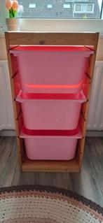 Ikea trofast kast met 3 roze bakken, Ophalen, Gebruikt, 50 tot 100 cm, Minder dan 100 cm