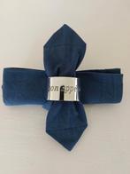 Katoenen servetten met servetring en servethouder, Ophalen of Verzenden, Nieuw, Blauw, Overige typen