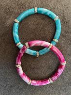 2 Armbanden Sets - Nieuw & Elastisch, Met kristal, Overige kleuren, Nieuw, Ophalen of Verzenden