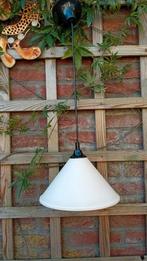 Vintage HEMA hanglamp met metaal witte kap en zwart snoer, Antiek en Kunst, Ophalen