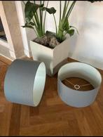 Twee lampen kappen grijs 40 x 26 cm hoog, 25 tot 50 cm, Verzenden, Rond, Zo goed als nieuw