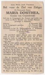 zr. Louisa van Cranenbroek 1871 Budel + 1939 Wijbosch, Verzamelen, Verzenden