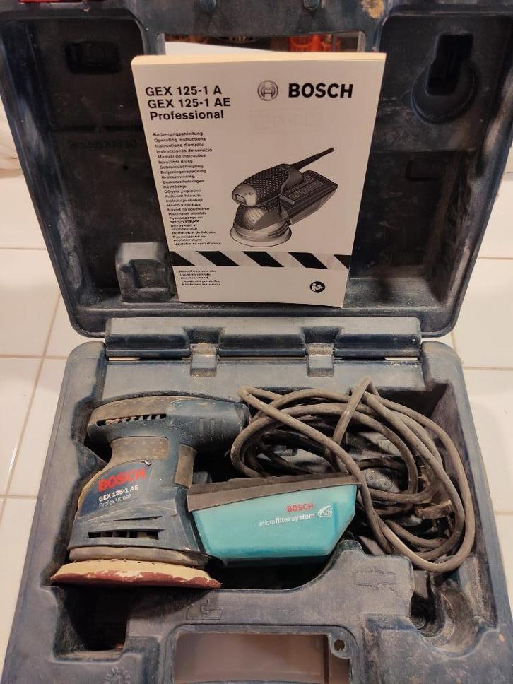 Bosch Blauw Professional GEX 125-1 AE Exenterschuurmachine, Doe-het-zelf en Verbouw, Gereedschap | Schuurmachines, Gebruikt, Excentrische schuurmachine